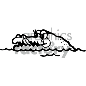 cartoon clipart reptiles 003 bw