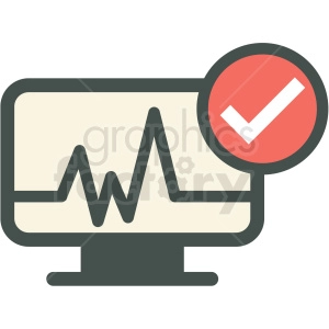 ekg monitor vector icon image