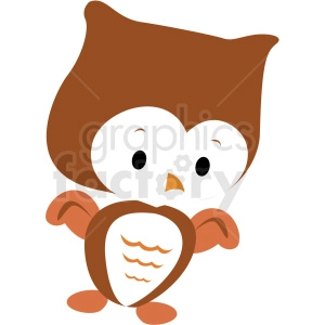 baby cartoon owl vector clipart