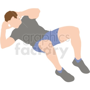 guy doing situps vector illustration