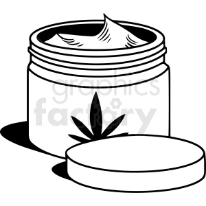 black and white cartoon hemp oil lotion vector clipart