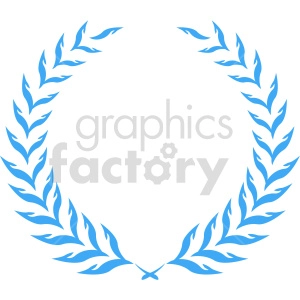 blue laurel wreath design vector clipart