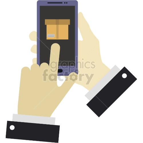 hand ordering from phone clipart