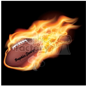 flaming football on black