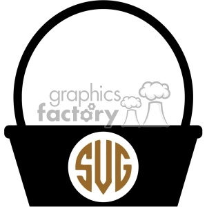 monogram easter basket svg cut file