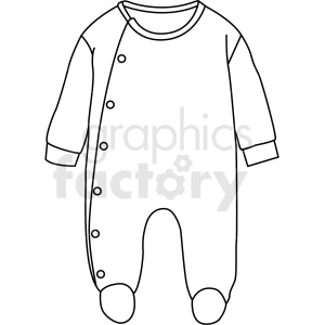 black white baby pjs vector clipart