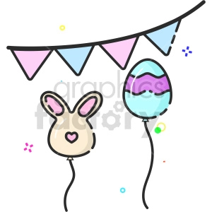 easter balloons vector clipart icon