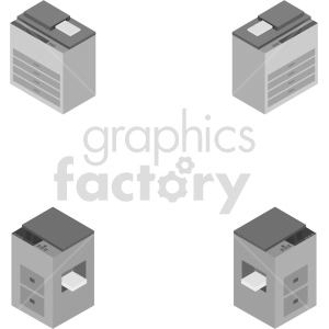 isometric copy machine vector icon clipart