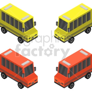 short bus isometric vector graphic bundle