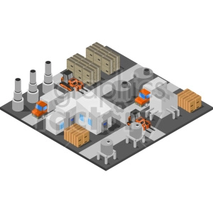 isometric heavy industrial zone vector graphic