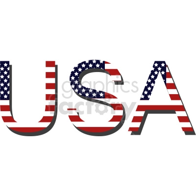 usa flag text design