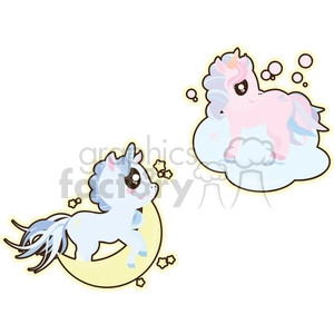 cartoon Unicorn Flattering illustration clip art image