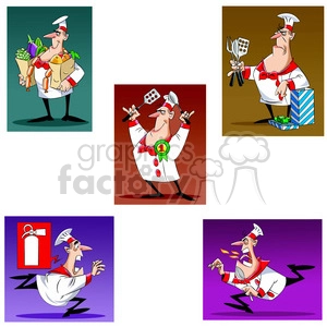 cartoon chef clipart image set