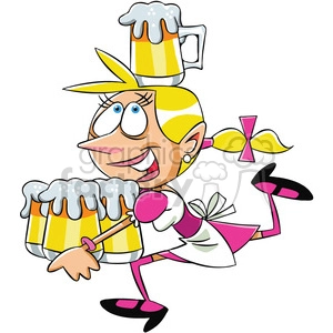 oktoberfest waitress cartoon character