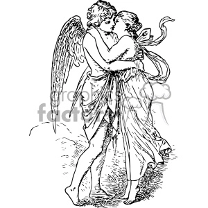 eros and psyche vintage 1900 vector art GF