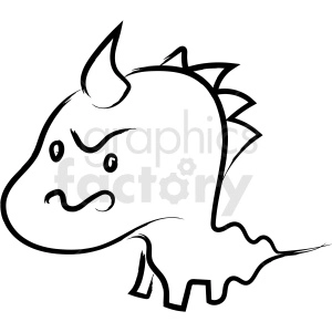 The clipart image contains a drawing of a stylized dragon. The dragon appears cartoonish with a simplified design, including features like a horn on the head, a row of dorsal spines along its back, and a whimsical expression.
