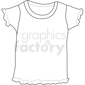 black white girls t shirt vector clipart