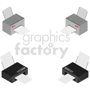 isometric printer vector icon clipart 1