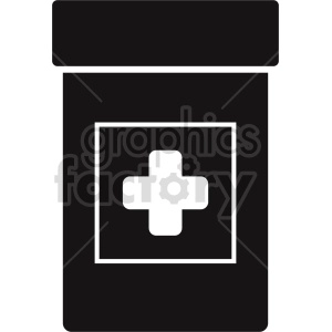 black medicine bottle vector clipart