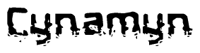 The image contains the word Cynamyn in a stylized font with a static looking effect at the bottom of the words