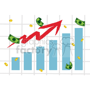 Cartoon-Raising-Charts-And-Arrow