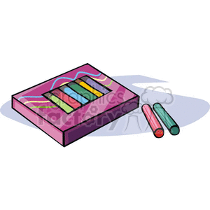 Cartoon box of sidewalk chalk 