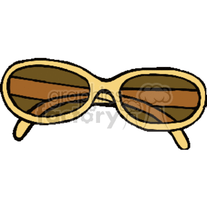 The image is a simple clipart illustration of a pair of sunglasses. The sunglasses have a classic design with a framed structure and tinted lenses, potentially indicating that they are used to protect the eyes from sunlight.