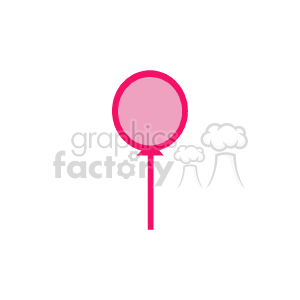 The image depicts a simple pink balloon with a stick, which could be used in various design contexts related to birthdays, anniversaries, parties, and celebrations.