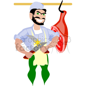 cartoon butcher