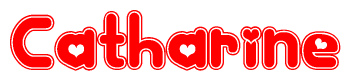 The image displays the word Catharine written in a stylized red font with hearts inside the letters.