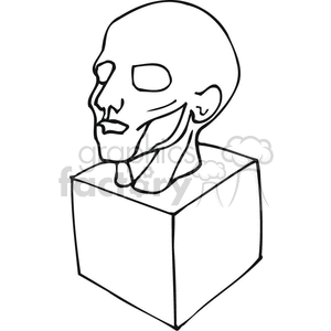 Black and white outline of the head muscle structure