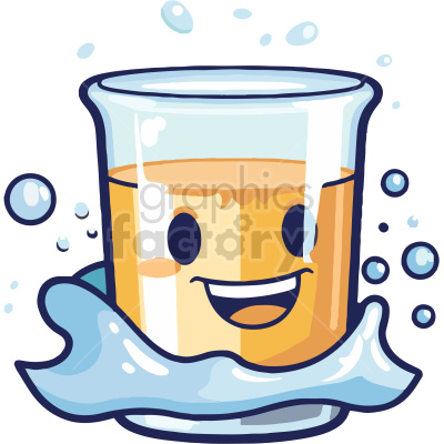 cartoon science glass wwith bubbles vector clip art