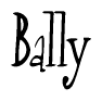 The image is a stylized text or script that reads 'Bally' in a cursive or calligraphic font.