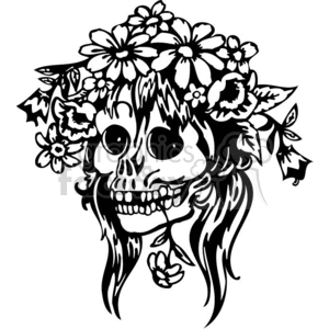 skull with flowers