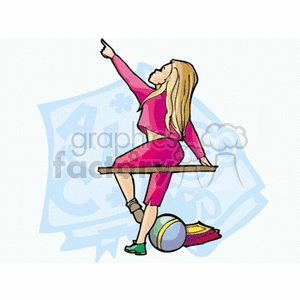 Cartoon girl performing 