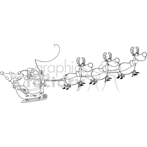 Cartoon-Santa-Claus-In-His-Sleigh