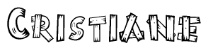 The clipart image shows the name Cristiane stylized to look as if it has been constructed out of wooden planks or logs. Each letter is designed to resemble pieces of wood.