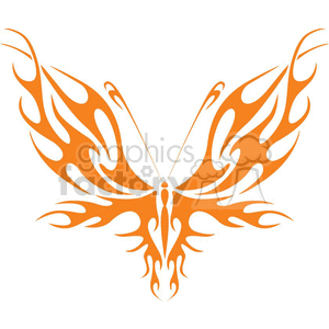 butterfly orange tribal wings