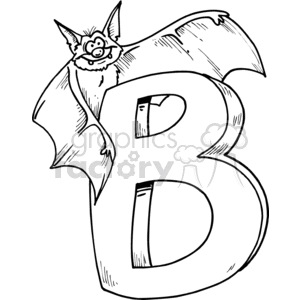 Black and white letter B for bat