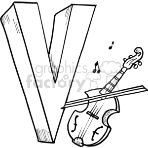 Black and white letter V