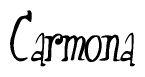 The image is a stylized text or script that reads 'Carmona' in a cursive or calligraphic font.