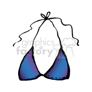 This clipart image depicts a bikini top. It is designed with a halter neck tie and has a gradient color scheme that fades from a darker shade at the bottom to a lighter shade at the top.