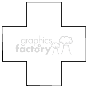 The image appears to be an outline of a white cross with a transparent background, typically associated with medical services, emergency aid, or first aid symbols.
