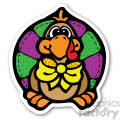 thanksgiving turkey sticker with yellow bowtie