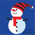 snowman with funny hat on blue square icon vector art