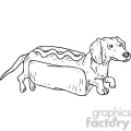 hot dog pun character vector book illustration dachshund