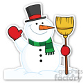 snowman with broom sticker