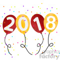 2018 new year party balloons vector art