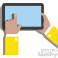 hands holding ipad surface device flat design vector art no background