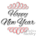 happy new year typography design sticker